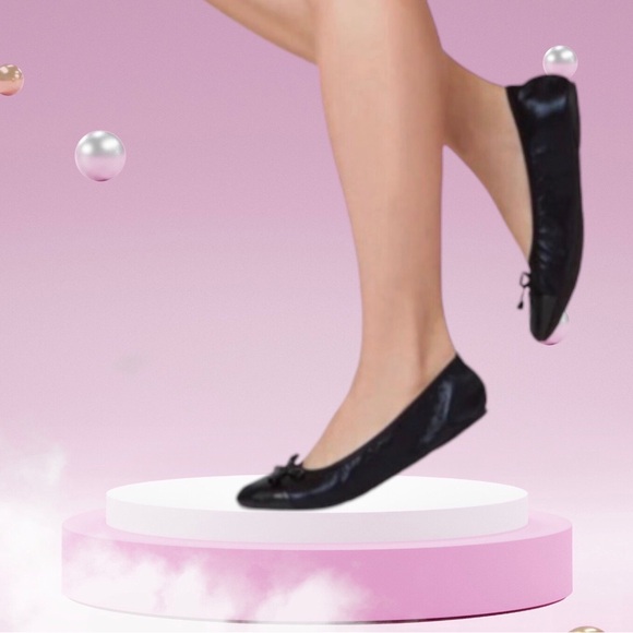 TALARIA BLACK BALLET FLATS SHOES TRAVEL FLATS PACKABLE FLATS SHOES - Picture 1 of 16